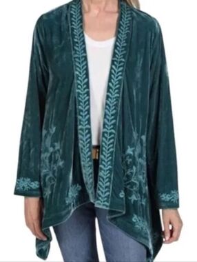 Floriana Teal Kimono Jacket Sweater
